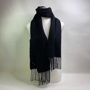 Enya Mantanani Cashmere Scarf – Black Fringe Classic Unisex 72x12